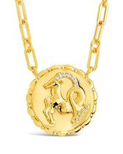 Load image into Gallery viewer, Bold CZ Zodiac Link Pendant Necklace