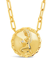 Load image into Gallery viewer, Bold CZ Zodiac Link Pendant Necklace