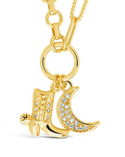 Load image into Gallery viewer, Kelsea CZ Boot & Moon Pendant Charm Necklace