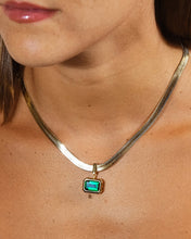 Load image into Gallery viewer, Calder CZ & Herringbone Pendant Necklace