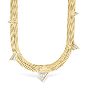 Load image into Gallery viewer, Brecken Stationed CZ Herringbone Necklace