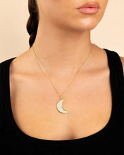 Load image into Gallery viewer, Pave CZ Moon Crescent Pendant