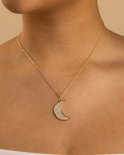 Load image into Gallery viewer, Pave CZ Moon Crescent Pendant