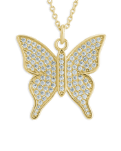 Load image into Gallery viewer, Pave CZ Butterfly Pendant