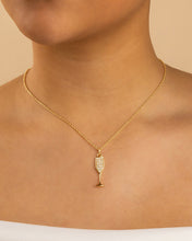 Load image into Gallery viewer, Pave CZ Champagne Flute Pendant