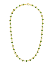 Load image into Gallery viewer, Emerald Pear & Round Cut Bezel CZ Tennis Necklace