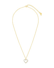 Load image into Gallery viewer, Sterling Silver Cubic Zirconia Outline Heart Pendant Necklace