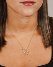 Load image into Gallery viewer, Sterling Silver Cubic Zirconia Outline Heart Pendant Necklace