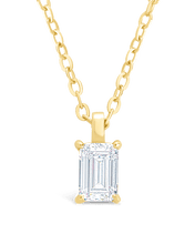 Load image into Gallery viewer, Sterling Silver Emerald Prong Set Pendant