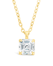 Load image into Gallery viewer, Sterling Silver Asscher Prong Set Pendant