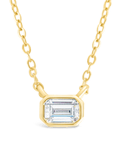 Load image into Gallery viewer, Sterling Silver Emerald Bezel Set Pendant