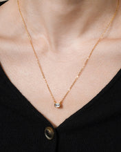 Load image into Gallery viewer, Sterling Silver Emerald Bezel Set Pendant