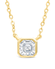 Load image into Gallery viewer, Sterling Silver Asscher Bezel Set Pendant