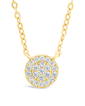 Load image into Gallery viewer, Sterling Silver CZ Disc Pendant