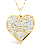Load image into Gallery viewer, Sterling Silver CZ Statement Heart Pendant