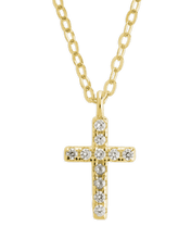 Load image into Gallery viewer, Sterling Silver Sinead Sparkling Cross Pendant