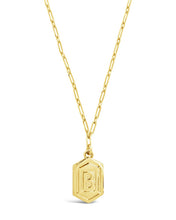 Load image into Gallery viewer, Hexagon Tag Initial Pendant Necklace