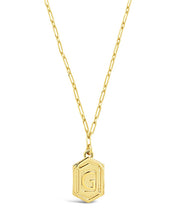 Load image into Gallery viewer, Hexagon Tag Initial Pendant Necklace