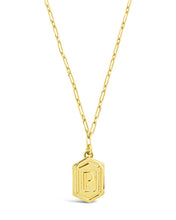 Load image into Gallery viewer, Hexagon Tag Initial Pendant Necklace
