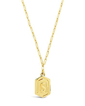 Load image into Gallery viewer, Hexagon Tag Initial Pendant Necklace