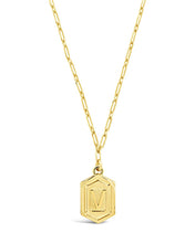 Load image into Gallery viewer, Hexagon Tag Initial Pendant Necklace