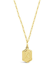 Load image into Gallery viewer, Hexagon Tag Initial Pendant Necklace