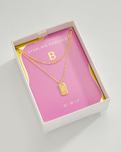 Load image into Gallery viewer, Initial Tag Layered Chain Necklace