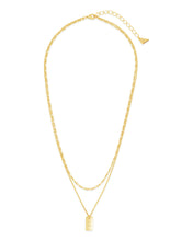 Load image into Gallery viewer, Initial Tag Layered Chain Necklace