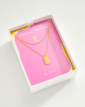 Load image into Gallery viewer, Initial Tag Layered Chain Necklace