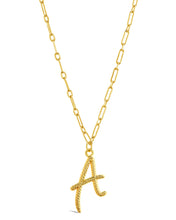 Load image into Gallery viewer, Textured Initial Charm Pendant Necklace