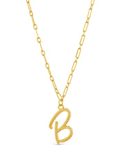 Load image into Gallery viewer, Textured Initial Charm Pendant Necklace