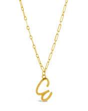 Load image into Gallery viewer, Textured Initial Charm Pendant Necklace
