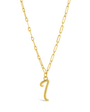 Load image into Gallery viewer, Textured Initial Charm Pendant Necklace