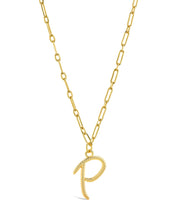 Load image into Gallery viewer, Textured Initial Charm Pendant Necklace