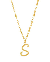 Load image into Gallery viewer, Textured Initial Charm Pendant Necklace