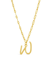 Load image into Gallery viewer, Textured Initial Charm Pendant Necklace