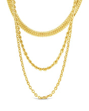 Load image into Gallery viewer, Brenna Triple Layered Chain Necklace