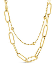 Load image into Gallery viewer, Leah Beaded & Paperclip Layered Chain Necklace