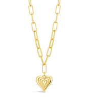 Load image into Gallery viewer, Paperclip Beating Heart Pendant Necklace