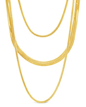 Load image into Gallery viewer, Everly Layered Herringbone Chain Necklace