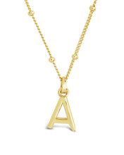 Load image into Gallery viewer, Sterling Silver Initial Necklace with Beaded Chain