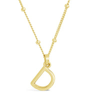 Load image into Gallery viewer, Sterling Silver Initial Necklace with Beaded Chain