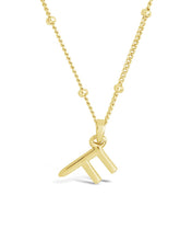 Load image into Gallery viewer, Sterling Silver Initial Necklace with Beaded Chain