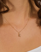 Load image into Gallery viewer, Sterling Silver Initial Necklace with Beaded Chain
