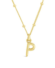 Load image into Gallery viewer, Sterling Silver Initial Necklace with Beaded Chain