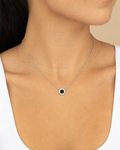Load image into Gallery viewer, CZ Bezel Rose Petal Pendant Necklace