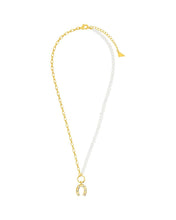 Load image into Gallery viewer, Elva Pearl CZ Horseshoe Necklace