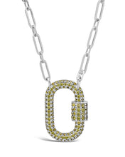 Load image into Gallery viewer, Pave CZ Carabiner Lock Necklace