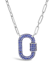 Load image into Gallery viewer, Pave CZ Carabiner Lock Necklace