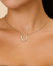 Load image into Gallery viewer, CZ Horseshoe Pendant Necklace